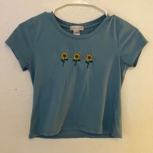Blue sunflower shirt